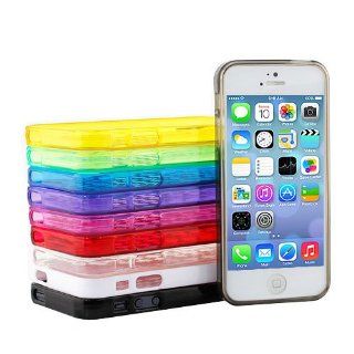 BIRUGEAR TPU Gel Skin Argyle Pattern Cover Cases   10 Pack for Apple iPhone 5 / 2013 iPhone 5S (Red + Black + White + Clear + Yellow + Green + Purple + Smoke + blue + Hot Pink) Cell Phones & Accessories