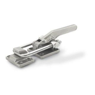 JW Winco Series GN 852 NI Stainless Steel Latch Type Toggle Clamp with Mounting Holes, Pulling Latch and Latch Bracket, Type T2, Metric Size, Clamp Size 1400, 14000 Newton Holding Capacity