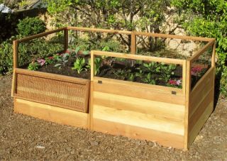 Gardens to Gro 3 x 6 ft. Raised Vegetable Garden Bed with Hinged Fencing   Raised Bed & Container Gardening