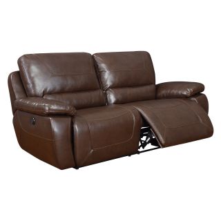 Global Furniture U1027 Leather Reclining Sofa   Brown   Sofas