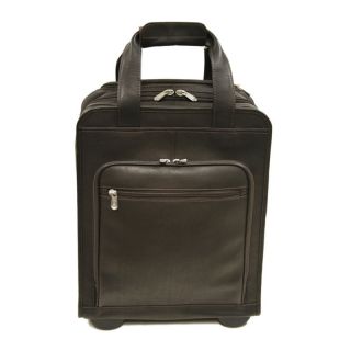 Piel Leather Vertical Office on Wheels   Chocolate   Computer Laptop Bags