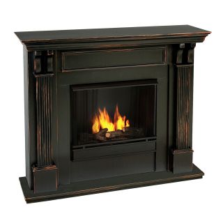 Real Flame Ashley Indoor Gel Fireplace   Black Wash   Gel Fireplaces