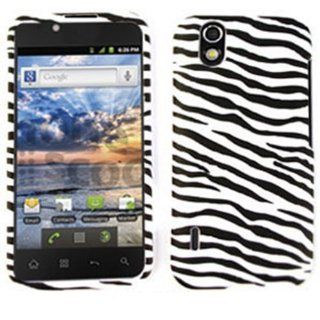 CELL PHONE CASE COVER FOR LG MARQUEE / MAJESTIC LS 855 RUBBERIZED BLACK WHITE ZEBRA PRINT Cell Phones & Accessories