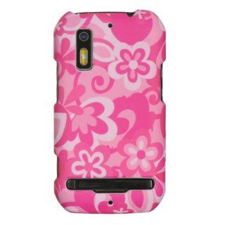 Luxmo CRMOTMB855HPCOFL Unique Durable Rubberized Crystal Case for Motorola Photon 4G/Electrify   Retail Packaging   Hot Pink Combo Flower Cell Phones & Accessories