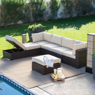 Belham Living Marcella All Weather Wicker 6 Piece Sectional Set   Conversation Patio Sets