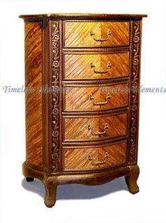 Wood Bark Tall Storage Table Drawers Dresser Chest Accent  