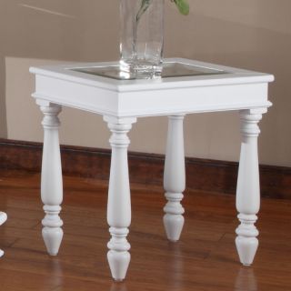 Parker House Alpine Rectangle Cottage White Wood Chairside Table   End Tables