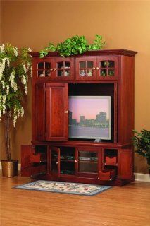 Amish Flat Screen TV Wall Unit Entertainment Center   Furniture