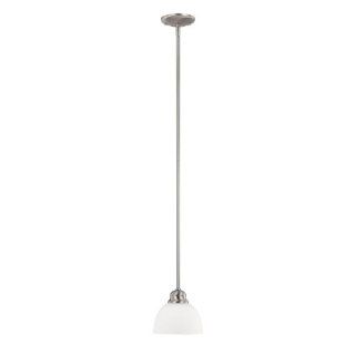 Aurora Lighting Brushed Nickel Finished Mini Pendant With Soft White Glass Shades   Ceiling Pendant Fixtures  