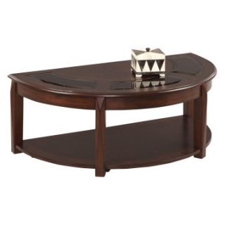 Progressive Furniture Half Oval Castered Cocktail Table   Dark Birch   Coffee Tables