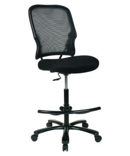 Office Star Big Mans Dark AirGrid Back with Black Mesh Seat   Drafting Chairs & Stools
