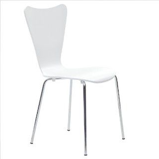 LexMod Arne Jacobsen Style Series 7 Side Chair in White   Dining Chairs
