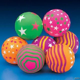 Rubber Jumbo Neon Star Handballs (1 per package) Toys & Games