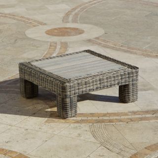 RST Resort Collection Coffee Table   Weathered Gray Rattan   Patio Tables
