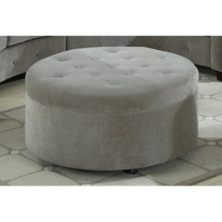 Emerald Home Channing Round Button Tufted Ottoman
