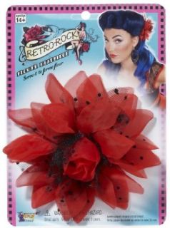 Red Flower Hair Clip Clothing