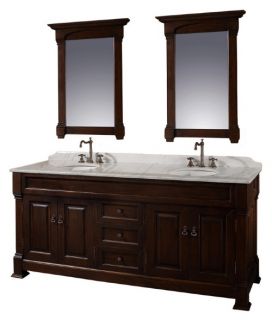 Wyndham Collection Andover 72 in. Dark Cherry Double Bathroom Vanity Set   Double Sink Bathroom Vanities