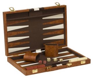 Classic Brown & White Backgammon Set   Backgammon Sets