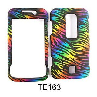 Huawei Ascend M860 Rainbow Zebra Print on Black Hard Case/Cover/Faceplate/Snap On/Housing/Protector Cell Phones & Accessories