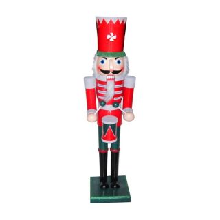 42 in. Wooden Red Candy Nutcracker   Decorative Accents