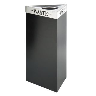 Safco Trifecta 19 Gallon Waste Receptacle Black Recycling Bin   Recycling Bins