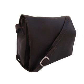 Piel Leather Large Handbag with Organizer   Chocolate   Handbags
