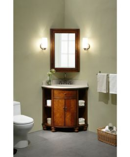 Xylem Carlton Corner Single Bathroom Vanity with Optional Medicine Cabinet   Single Sink Bathroom Vanities
