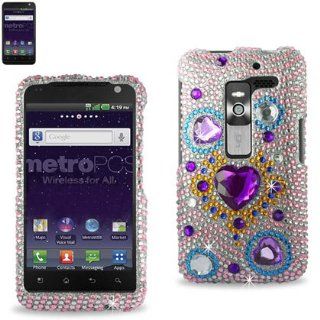 ZTE Warp N860 Bling 20 Silver & Pink W/Purple Heart PHOTO FOR REFERENCE USE ONLY Cell Phones & Accessories
