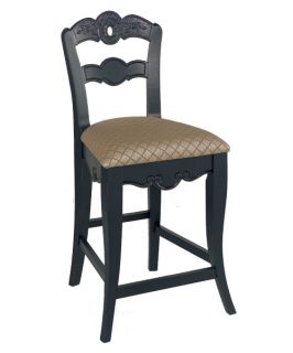 Powell Hills of Provence Antique Black over Terra Cotta 24 in. Counter Stool   Dining Chairs