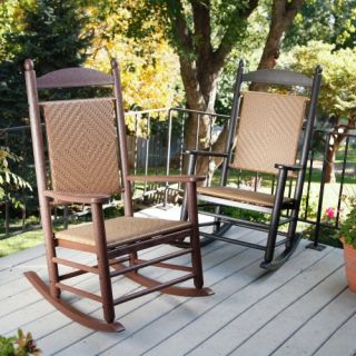 POLYWOOD® Recycled Plastic Jefferson Rocking Chair with Woven Seat and Back   Outdoor Rocking Chairs
