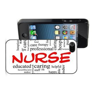 Apple iPhone 4 4S 4G Black 4B836 Hard Back Case Cover Color Nurse RN Words Cell Phones & Accessories