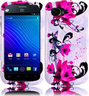 For ZTE Warp Sequent N861 Hard Design Cover Case Purple Lily Cell Phones & Accessories