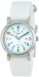 Timex Women's T2N837 "Weekender" White Nylon Strap Watch with Multi Color Numerals Timex Watches