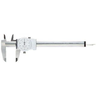 Brown & Sharpe 05.20002 Dial Caliper, Stainless Steel, White Face, 0 6" Range, +/ 0.001" Accuracy, 0.1" Resolution, Meets DIN 862 Specifications