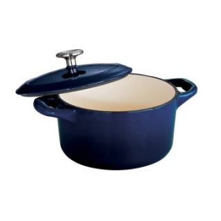 Tramontina Gourmet Enameled Cast Iron 24 oz. Covered Small Cocotte   Gradated Cobalt   Other Pots and Pans