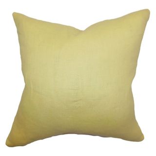 The Pillow Collection Idalya Plain Pillow   Canary   Decorative Pillows