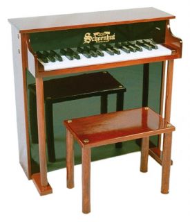 Schoenhut 37 Key Mahogany Traditional Deluxe Spinet Piano   Kids Musical Instruments