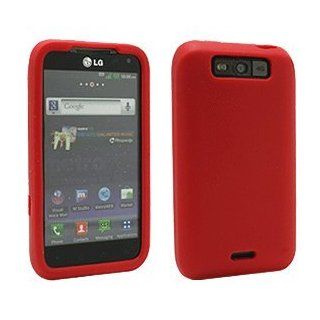 LG MS840 Connect 4G/LS840 Viper 4G Silicone Skin, Red Cell Phones & Accessories