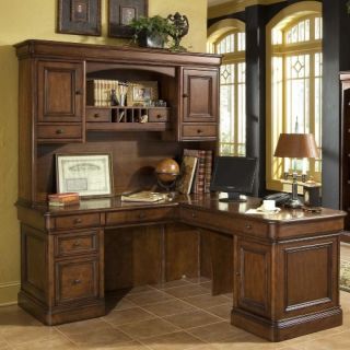 Whalen Villa Tuscano L Shaped Desk with Hutch   Desks