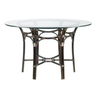 Taylor Glass Top & Leather Wrapped Frame Dining Table   Clove   Dining Tables