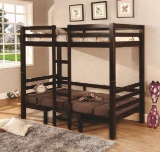 Bunk Bed Twin/Twin Convertible Loft Bed Brown Home & Kitchen