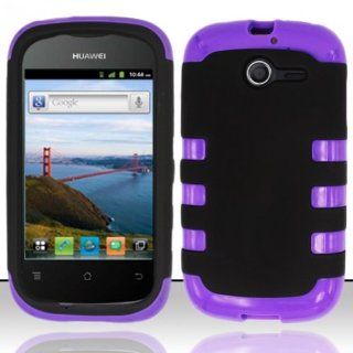 Huawei Ascend Y Case for H866 / M866 / H866C Hybrid Fusion Design Purple with Black Cover + Gift Box Cell Phones & Accessories