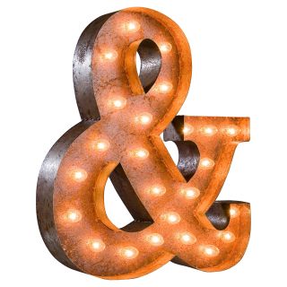 Vintage Marquee Light   Ampersand Sign   Wall Sculptures and Panels