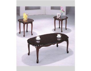 3 pc Pack Queen Anne Cherry Cocktail Table Set ADS4024a   Coffee Tables