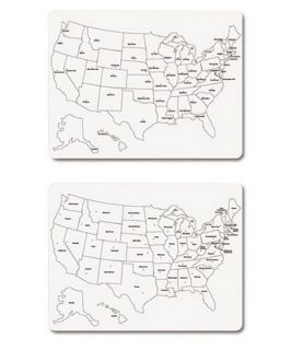 Creativity Street 24 x 18 in. U.S. Map Whiteboard   Dry Erase Whiteboards