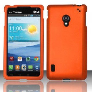 New Cell Phone Case Cover Snap On for LG Lucid 2 VS870 (Verizon)   Orange + Screen Protector [In CellCostumes Retail Packaging] 