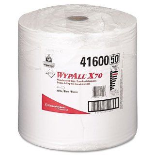 Kimberly Clark 41600 WYPALL X70 Wipers, Jumbo Roll, Perf., 12 1/2 x 13 2/5, White, 870/Roll, 1/Carton 