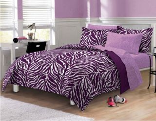 CHF Zebra Mini Bed in a Bag   Purple   Girls Bedding