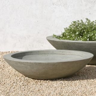 Campania International Medium Low Zen Cast Stone Planting Bowl   Planters