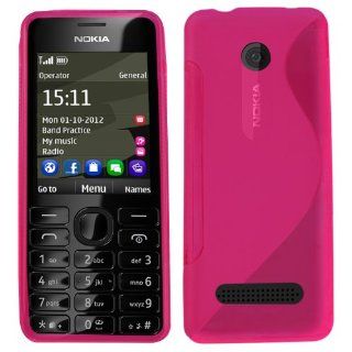SAMRICK   Nokia Asha 206 (RM 872)   'S' Wave Hydro Gel Protective Case   Pink Cell Phones & Accessories
